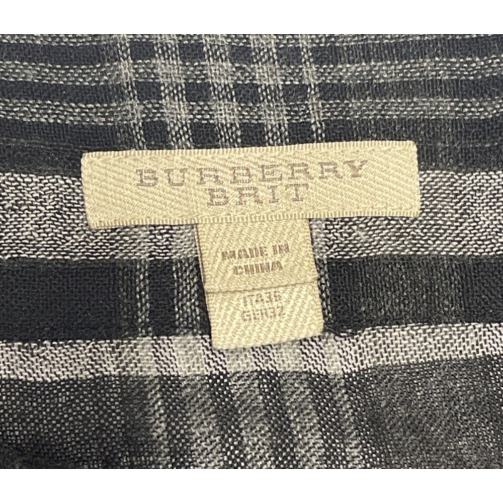 Burberry Brit Black And White Nova Check Dress with feathers and bouclé Womens M - Picture 5 of 12